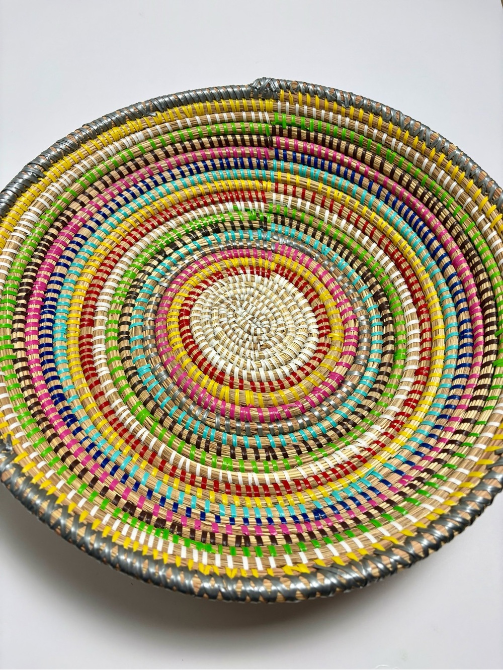 Handwoven Multicolor Decorative Basket Bowl - Home Accents